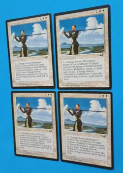Magic the Gathering MTG Alliances SWORN DEFENDER X 4 LP/EX RARE 1996 Nice! - Image 2