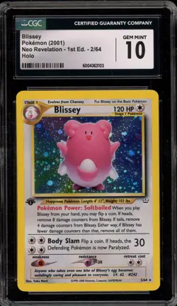 Pokemon Blissey Neo Revelation 1st Edition Holo Rare #2 CGC 10 Gem Mint - Image 1