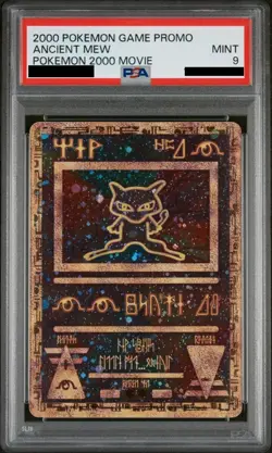 2000 Pokemon Ancient Mew PSA 9 MINT Pokemon Movie Game Promo Double Holo Card - Image 1