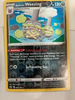 Galarian Weezing - 096/198 Chilling Reign Pokemon Reverse Holo Foil Rare Nice! - Image 1