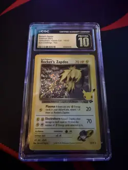 Pokemon TCG Rocket's Zapdos 15/132 Celebrations Classic Holo CGC Pristine 10 - Image 1