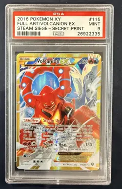 2016 Pokemon - XY Steam Siege - Volcanion EX 115/114 Secret Rare - PSA 9 - Image 1