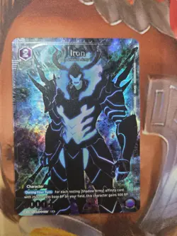 Union Arena Solo Leveling Iron (C)* card Alt Alternate Art (UE17BT/SLG-1-027) - Image 1