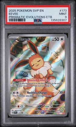PSA 9 MINT Eevee 173/SVP Black Star PROMO Prismatic Evolutions ETB Pokemon - Image 1