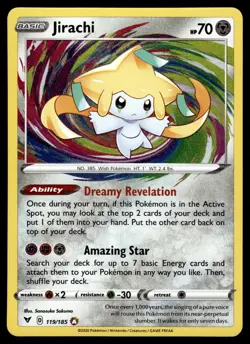 Jirachi Amazing Rare 119/185 SWSH04: Vivid Voltage Pokemon - Image 1