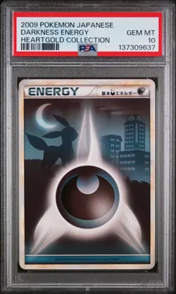 2009 POKEMON JPN HEARTGOLD COLLECTION DARKNESS ENERGY PSA 10 - Image 1