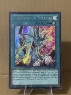 Yu-Gi-Oh The Gaze of Timaeus MZMU-EN013 1st Edition Secret Rare MINT - Image 1