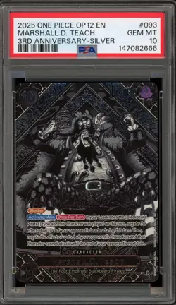 One Piece CCG Marshall.D.Teach 3rd Anniversary Silver OP09-093 PSA 10 Gem Mint - Image 1