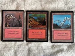 MTG 1993 Original 1993 Limited Edition Beta-Mountains (3)-A, B and C variants-LP - Image 1