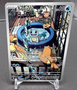 Pokemon TCG Squirtle Stellar Crown Illustration Rare Card 148/142 NM/M Condition - Image 1