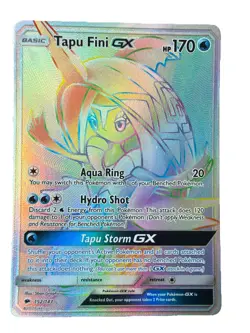 Pokemon TCG Tapu Fini GX Holo Card Burning Shadows 152/147 Secret Rare LP - Image 1