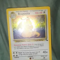 Pokemon Dragonite 4/62 Fossil Holo Rare 100 HP Stage 2 Unlimited Card 1999 - Image 1