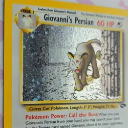 Pokemon TCG Giovanni's Persian Gym Challenge Holo Rare 8/132 60HP Wizards 2000 - Image 3