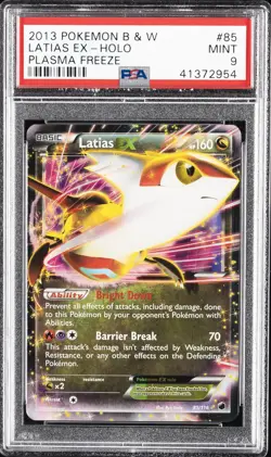 2013 POKEMON B&W PLASMA FREEZE #85 LATIAS EX PSA 9 - Image 1