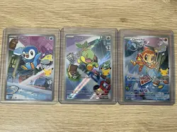 Pokemon Piplup Chimchar Turtwig First Partner Illustration collection Lot of 3 - Image 1