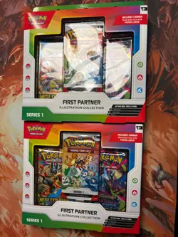 x2 Pokemon First Partner Illustration Collection Series 1 Boxes - Set Of Two - Image 1