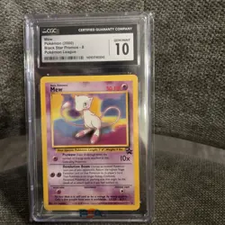 2000 Pokemon Mew Black Star Promo # 8 Pokemon League CGC 10 GEM MINT NON Holo - Image 1