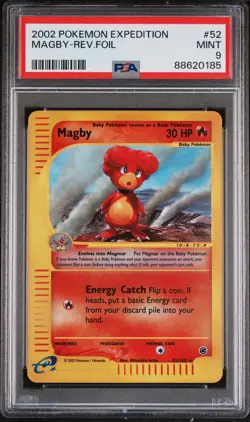 2002 Pokemon Expedition Magby Reverse Holo 17/165 PSA 9 - Image 1