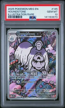 2025 POKEMON MEG EN-MEGA EVOLUTION ILLUSTRATION RARE #145 HOUNDSTONE PSA 10 - Image 1