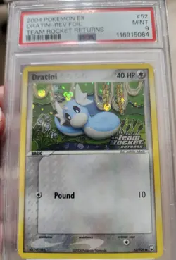 2004 POKEMON EX TEAM ROCKET RETURNS DRATINI #52 REVERSE PSA 9 MINT - Image 1