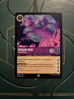 Disney Lorcana- Floodborn-non Holo - Legendary- 47/204 - Madam Mim purple dragon - Image 1