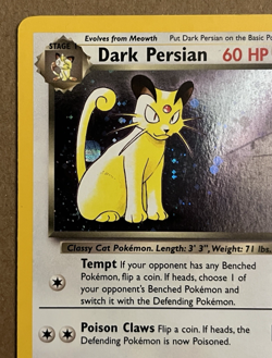 Dark Persian Nintendo Power Black Star Promo Card Near Mint HoloFoil Holo Swirl - Image 2