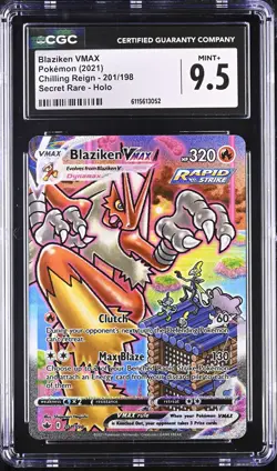 CGC 9.5 - BLAZIKEN VMAX - 201/198 CHILLING REIGN SECRET RARE HOLO POKEMON - Image 1