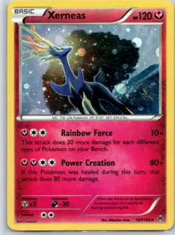 Pokemon TCG Xerneas - (XY BREAKthrough) Rare Deck Exclusives 107/162 LP *SWIRL* - Image 1