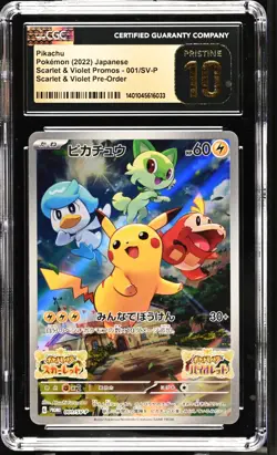 CGC 10 PRISTINE Pikachu 001/SV-P PROMO Scarlet Violet Pre Order Japanese Pokemon - Image 1
