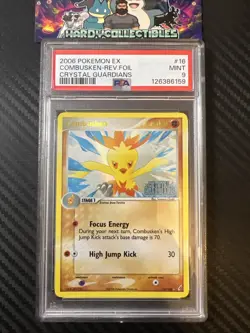 2006 POKEMON EX CRYSTAL GUARDIANS STAMPED #16 COMBUSKEN-REVERSE FOIL PSA 9 - Image 1