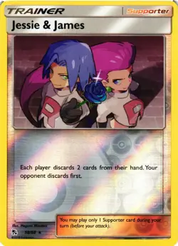 Pokemon TCG Jessie and James 58/68 Hidden Fates Reverse Holo NM - Image 1