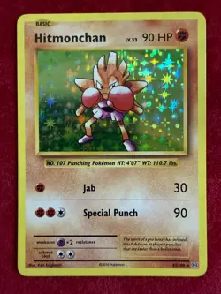 Pokemon TCG Hitmonchan Holo 62/108, Evolutions (NM) - Image 1