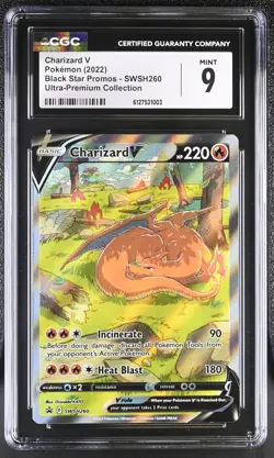 CGC 9 MINT Charizard V SWSH260 Black Star PROMO Ultra Premium UPC Pokemon - Image 1