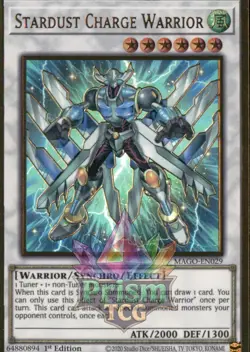 1st ed Stardust Charge Warrior premium gold rare MAGO-EN029 Yugioh - Image 1