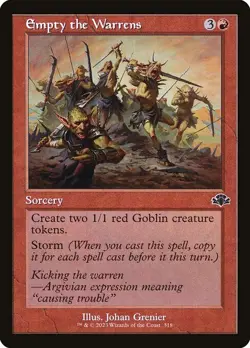 NM Foil Retro Empty the Warrens, Dominaria Remastered, Magic the Gathering, 318 - Image 1