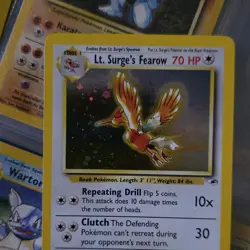 Pokemon TCG Lt. Surge's Fearow Gym Heroes Holo Rare 7/132 70 HP - Image 1
