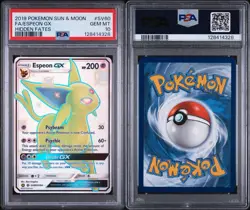 2019 POKEMON SUN & MOON HIDDEN FATES #SV60 FULL ART/ESPEON GX PSA 10 - Image 3
