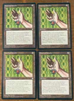Vintage 1995 MTG English JEWELED AMULET X4 -Ice Age Magic The Gathering Card - Image 1