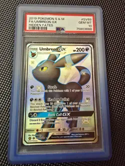 Pokemon 2019 Shiny Holo Umbreon GX SV69/SV94 FA Hidden Fates GEM MINT PSA 10 - Image 1