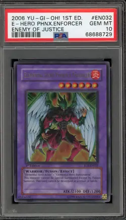 Yu-Gi-Oh! Elemental Hero Phoenix Enforcer Enemy/Justice 1st Ed EOJ-EN032 PSA 10 - Image 1