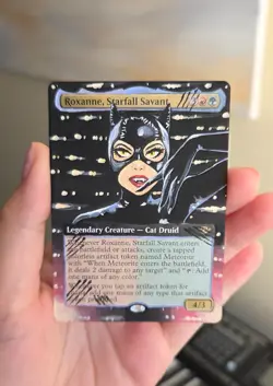 MTG Altered Art Acrylic Hand Painted - Roxanne Starfall Savant: Catwoman DC - Image 2