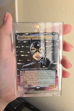 MTG Altered Art Acrylic Hand Painted - Roxanne Starfall Savant: Catwoman DC - Image 3