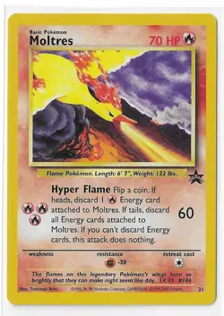 Moltres 21 Black Star Promo WOTC Vintage Pokemon TCG Card NM - Image 1