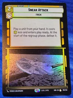 Star Wars Unlimited Spark of Rebellion FOIL Sneak Attack Rare Card - Image 1