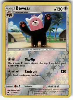 Bewear 111/147 SM - Burning Shadows LP Pokemon Card TCG - Image 1