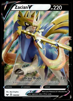 Zacian V 138/202 JUMBO OVERSIZED Black Star Promo Pokemon Card - Image 1