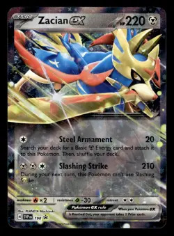 Zacian ex SVP 198 Double Rare Black Star Promo Pokemon Card - Image 1