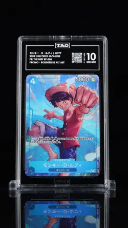 TAG 10 GEM MINT JP One Piece 2024 Monkey D. Luffy P-055 Foil Parallel Best NR6 - Image 1