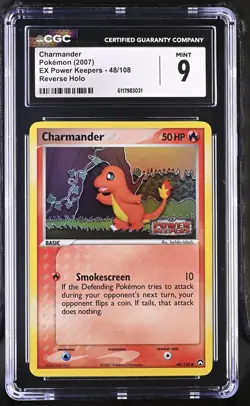 CGC 9 Charmander 2007 EX Power Keepers 48/108 Reverse Holo Stamped Pokemon Card - Image 1