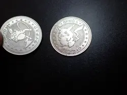 Pokemon Card Meiji Promo Battle Coin Silver x2 Raichu & Pikachu #6091 PLAY - Image 5